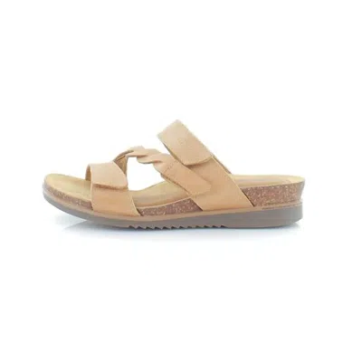 COBB HILL WOMEN'S MAY WAVE SLIDE SANDAL - EXTRA WIDE WIDTH IN TAN