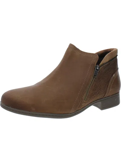 Cobb Hill Womens Leather Booties In Brown