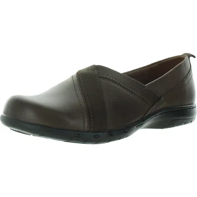 Cobb Hill Womens Solid Leather Flat Shoes In Brown