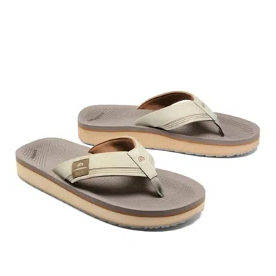 Cobian Men's Roca Rise Leather Strap Flip-flop Sandals In Cream In Brown
