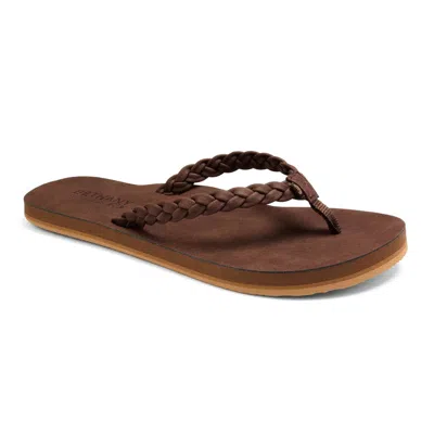 Cobian Women's Bethany Braided Pacifica Sandal In Chocolate In Gold