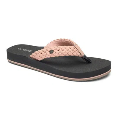 Cobian Women's Braided Bounce Flip Flops In Rose In Multi