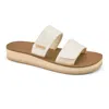 Cobian Women's Dana Rise Synthetic Leather Strap Sandal In White In White