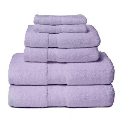 Cobra Zero Twist Hotel 6-piece 100% 6-pc. Bath Towel Set In Purple