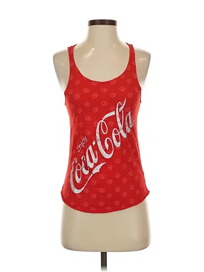 Pre-owned Coca-cola Tank Top Red Halter Neckline Tops