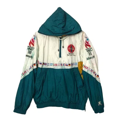 Pre-owned Coca-cola Vintage Olympic Atlanta 1996 Starter Big Logo Hoodie Sweater In Green