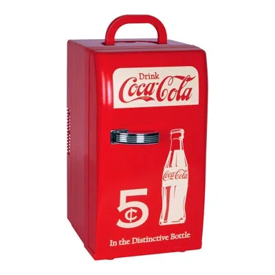 Coca-cola 18 Can Retro Mini Fridge 12v Dc 110v Ac Cooler 5.4l (5.7 Qt) In Red