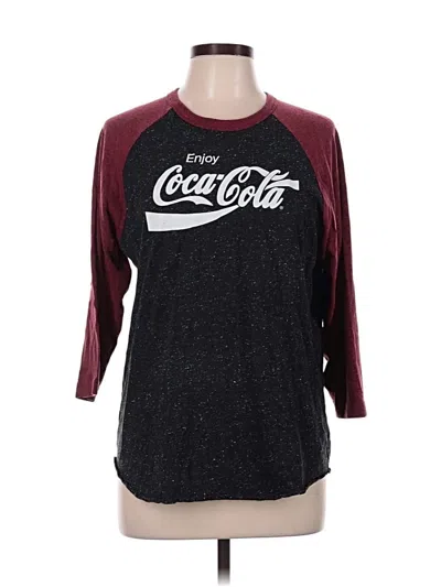Pre-owned Coca-cola 3/4 Sleeve T-shirt In Burgundy