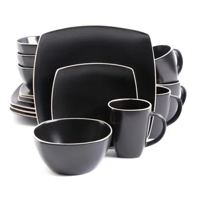 Coca-cola Gibson Soho Lounge 16 Piece Dinnerware Set, Service For 4 In Black