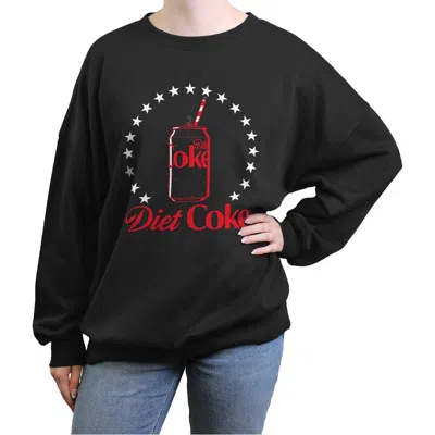 Coca-cola Junior's Coca Cola Diet Can Stars Stamp Sweatshirt In Black