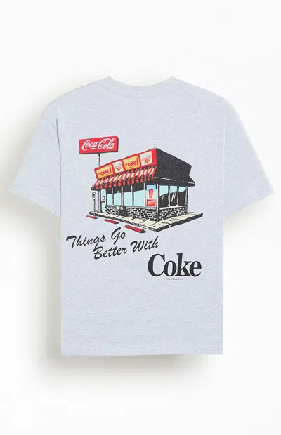 Coca-cola Men's By Pacsun Coke Cafe T-shirt In Heather Gray In White