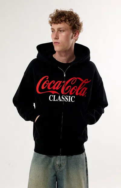 Coca-cola Men's By Pacsun Coke Ice Cold Zip Up Hoodie In Black