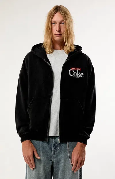 Coca-cola Men's By Pacsun It's The Real Thing Zip Up Hoodie In Black