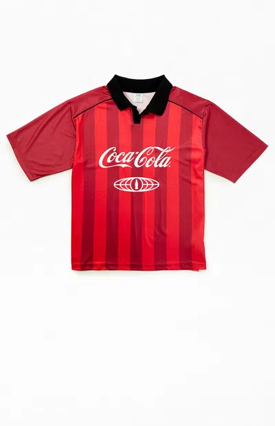 Coca-cola Men's By Pacsun Sport Tek Short Sleeve Soccer Jersey In Red