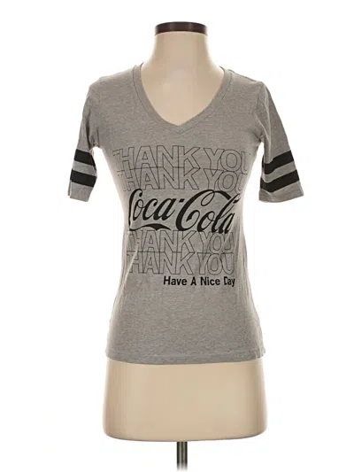 Pre-owned Coca-cola Short Sleeve Top Gray V-neck Tops