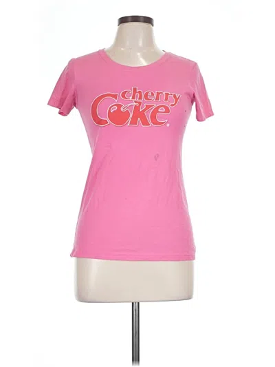 Pre-owned Coca-cola Short Sleeve Top Pink Crew Neck Tops