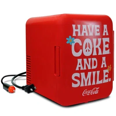 Coca-cola Smile1971 Series 4l Cooler/warmer 12v Dc 110v Ac Mini Fridge In Red