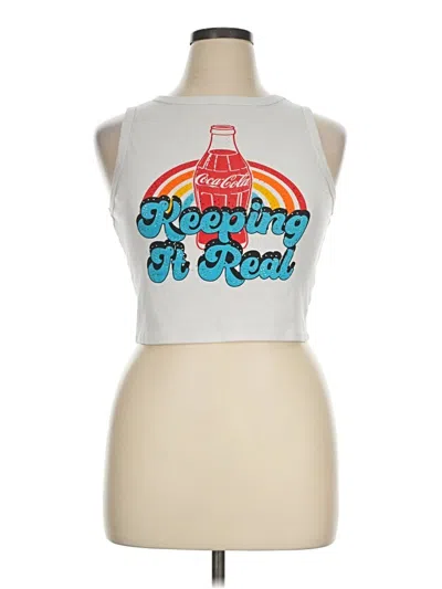 Pre-owned Coca-cola Tank Top White Halter Neckline Tops
