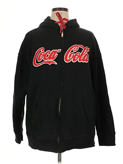 Pre-owned Coca-cola Zip Up Hoodie In Black