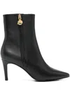 Coccinelle 80mm C-me Smooth Zip-detail Pointed-toe Boots In Black