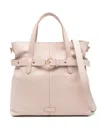 Coccinelle Small Tote Bag With Belt In Pink Leather In Pink