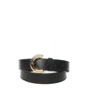 Coccinelle Gold-toned Buckle Leather Belt In Black