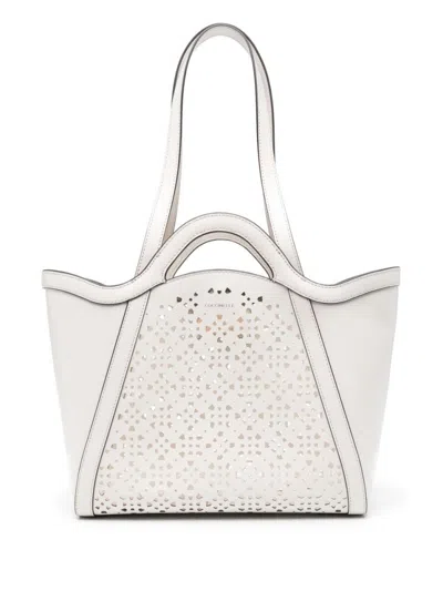 Coccinelle Amalia Cow. Per. Shoulder Bag In White