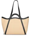 Coccinelle Amalia Raffia Tote Bag Nude And Black