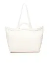 Coccinelle Amalia Curved-handle Leather Tote Bag In White