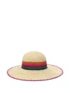 Coccinelle Anita Stripe-detail Raffia Sun Hat In Neutral