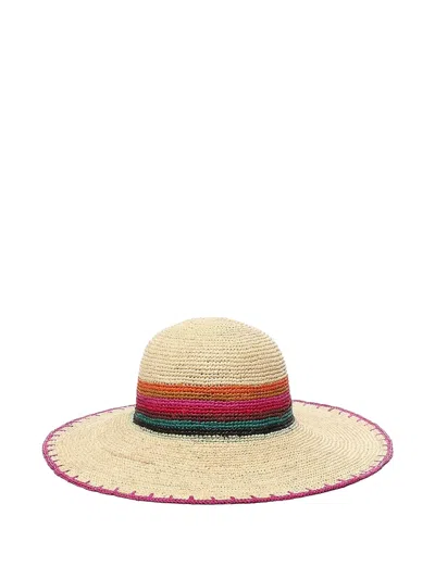 Coccinelle Anita Stripe-detail Raffia Sun Hat