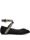 Coccinelle Ankle-strap Ballerina Shoes In Black