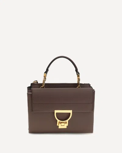Coccinelle Small Arlettis Leather Tote Bag In Brown