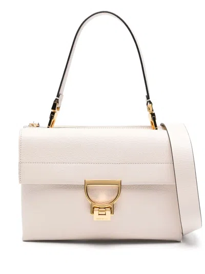 Coccinelle Arlettis Leather Tote Bag In Pink