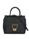Coccinelle Arlettis Pebbled Leather Clasp Tote Bag In Black