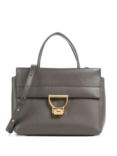 Coccinelle Arlettis Pebbled-leather Tote Bag In Brown