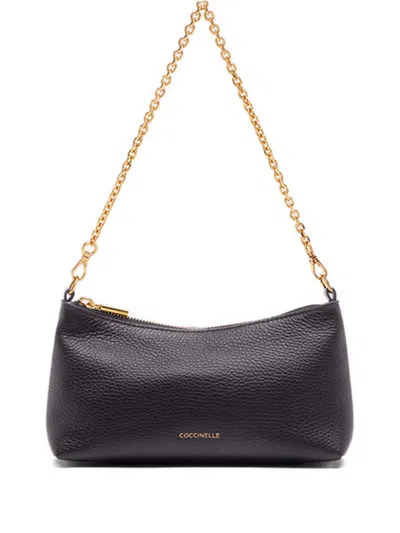 Coccinelle Aura Chain-strap Leather Shoulder Bag In Purple
