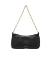 Coccinelle Aura Logo Debossed Shoulder Bag In Black