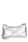Shop Coccinelle Aura Logo Debossed Shoulder Bag In Silver