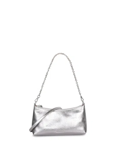 Coccinelle Aura Mini Pale Steel Grey Bag In Silver