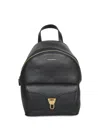 Coccinelle Minimalist Zip-closure Backpack With External Pocket In Black
