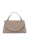 Coccinelle Structured Suede Handbag With Adjustable Strap In Multi