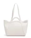 Coccinelle Amalia Curved-handle Leather Tote Bag In White