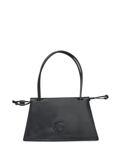 Coccinelle Dulse Est West Leather Bag In Black