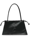 Coccinelle Calfskin Shoulder Bag With Adjustable Drawstring Sides