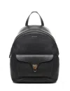 Coccinelle Minimalist Zip-closure Backpack With External Pocket In Black