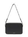 Coccinelle Tebe Textured Zip-top Crossbody Bag In Black
