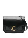 Coccinelle Structured Black Vitello Leather Shoulder Bag In Black
