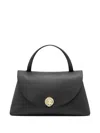 Coccinelle Black Foldover Top Handbag With Clasp Fastening And Zip Pocket In Black