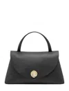Coccinelle Black Foldover Top Handbag With Clasp Fastening And Zip Pocket In Black